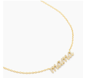 Mama Diamond Necklace In Sterling Silver or Gold Plated Sterling Silver