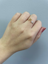 Load image into Gallery viewer, Dainty CZ Two Tone Initial Rings
