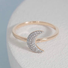 Load image into Gallery viewer, Silver Ella Stein Moon Ring Sterling Silver with Diamonds
