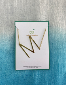 Gold Sideways Initial Necklace