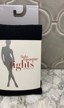 Load image into Gallery viewer, Control Top Black Opaque Tights $4. Made in Italy
