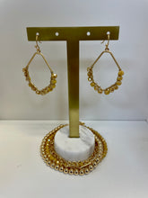 Load image into Gallery viewer, Canary Yellow Beaded Earrings and Bracelet Set
