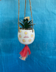 Hello Sunshine Hanging Faux Succulent